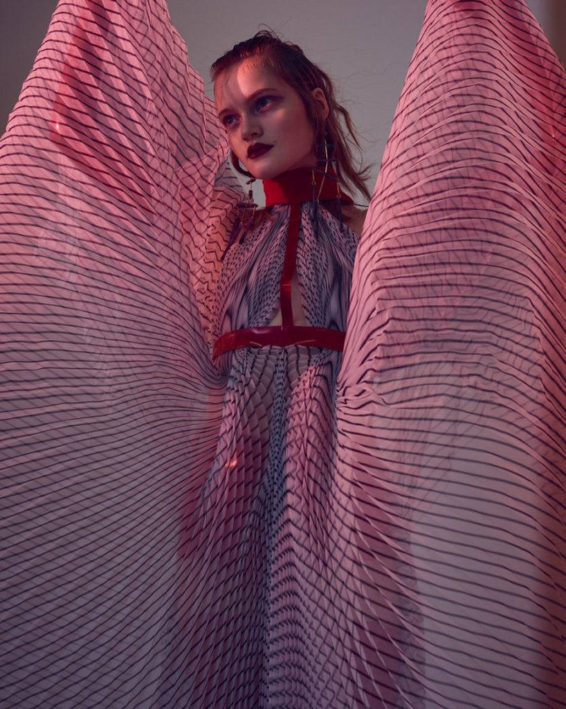 Vogue Italia, Iris van Herpen, Seiijaku plisse, Michelle Crosland, A Rebel in Prada